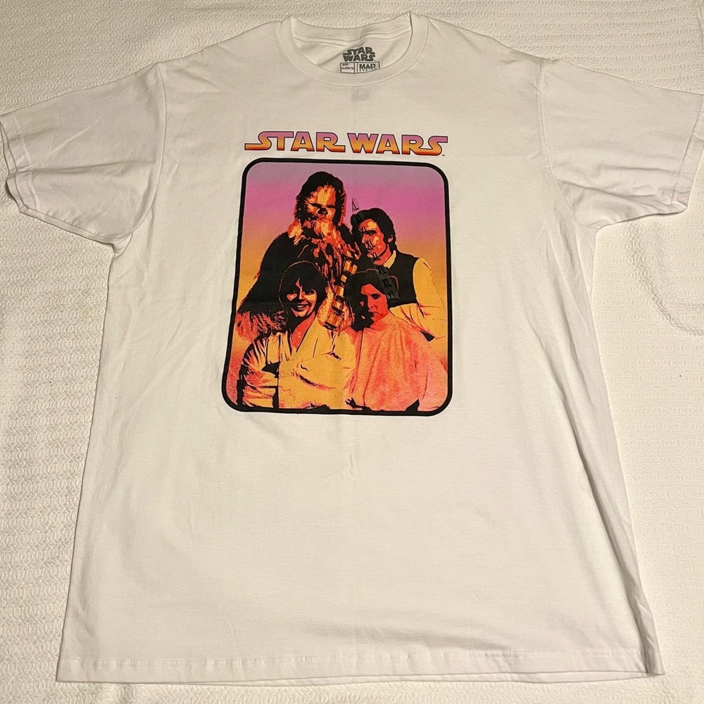 Star Wars Family Frame White Mens Crew Neck T-Shirt XL